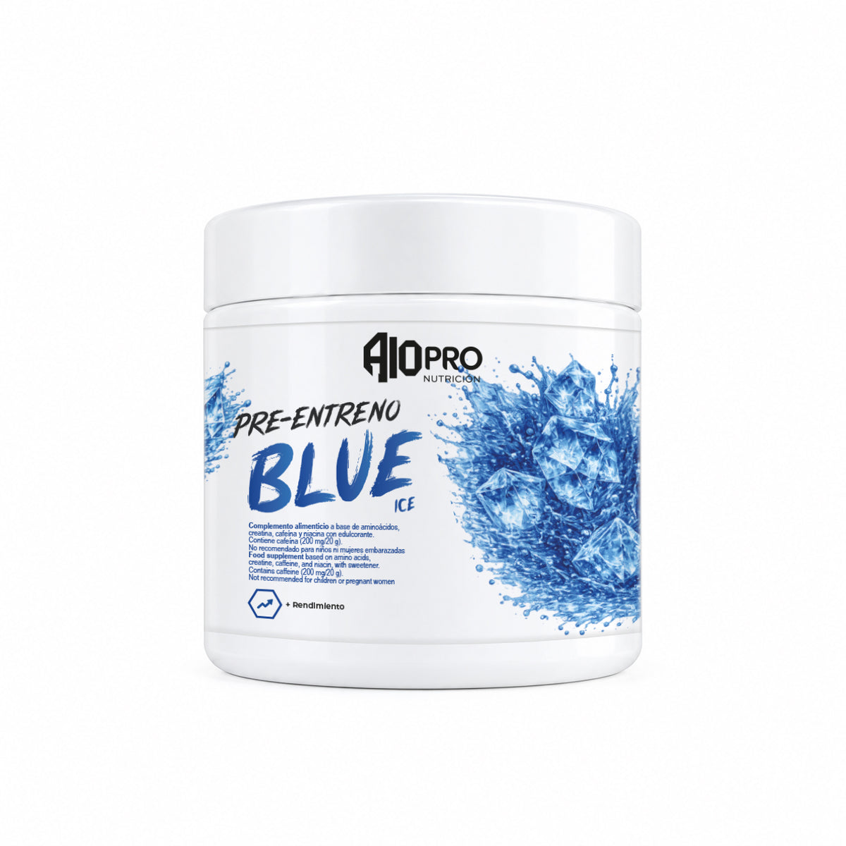 Preentreno 400 g | A10PRO Nutrición - Blue Ice - fotografía frontal